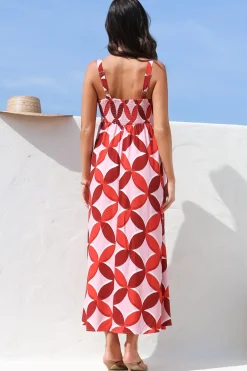 Acacia Maxi Dress - Square Neckline Thick Adjustable Strap Sun Dress in Bambina Print><noscript><img width=