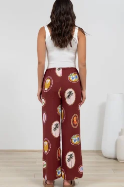 Adelaide Pants - Drawstring High Waisted Wide Leg Pant in Tamrin Print><noscript><img width=
