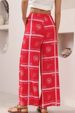 Adelaide Pants - Drawstring High Waisted Wide Leg Pant in Cambria Print><noscript><img width=