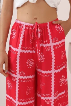 Adelaide Pants - Drawstring High Waisted Wide Leg Pant in Cambria Print><noscript><img width=