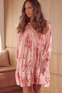 Aimee Mini Dress - Oversized Style with Folded Collar Dress in Beliss Print><noscript><img width=
