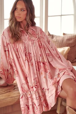 Aimee Mini Dress - Oversized Style with Folded Collar Dress in Beliss Print><noscript><img width=