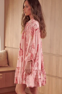 Aimee Mini Dress - Oversized Style with Folded Collar Dress in Beliss Print><noscript><img width=