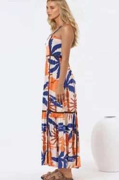 Angie Maxi Dress - Thick Strap Tiered Skirt Sun Dress in Trula Print><noscript><img width=