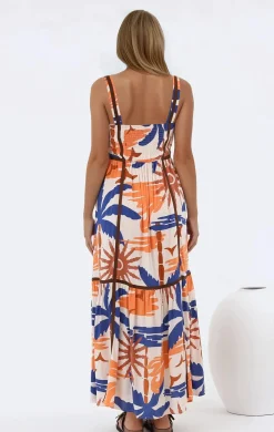 Angie Maxi Dress - Thick Strap Tiered Skirt Sun Dress in Trula Print><noscript><img width=