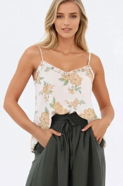 Annika Top - Soft V Neckline Adjustable Strap Cami in Gisella Print><noscript><img width=