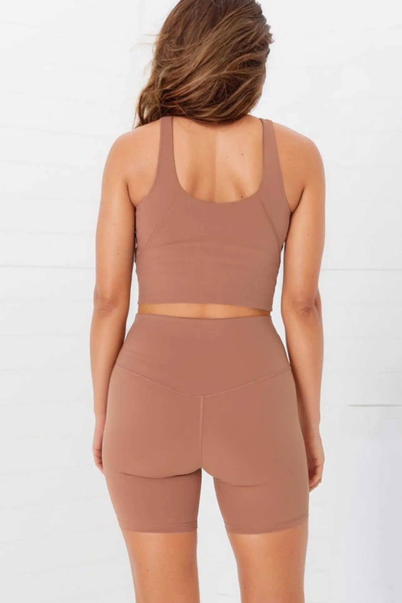 Axel Bike Shorts - Thick Highwaisted Band Bike Shorts in Burnt Orange>Salty Crush Hot