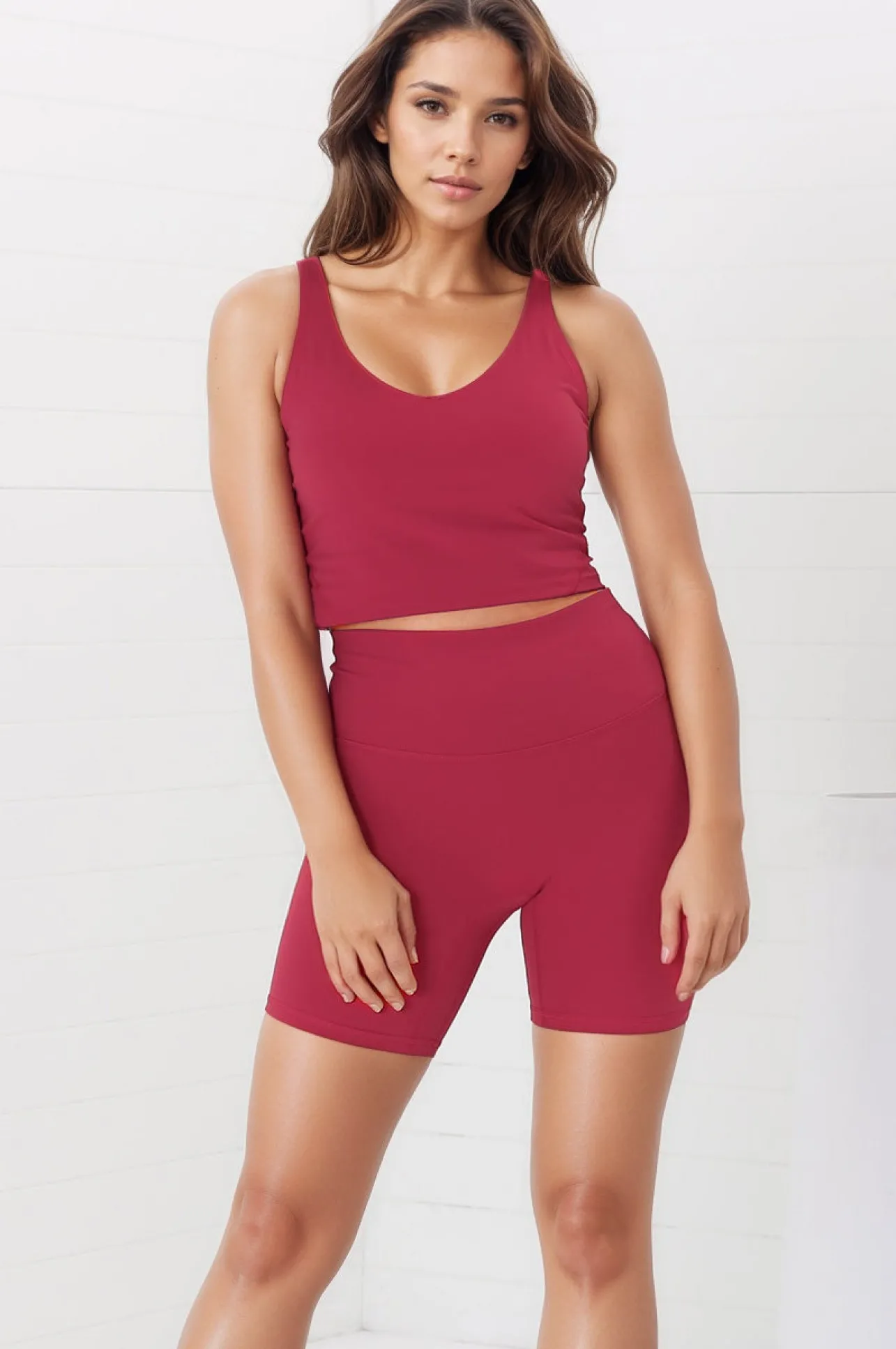 Axel Bike Shorts - Thick Highwaisted Band Bike Shorts in Magenta>Salty Crush Online
