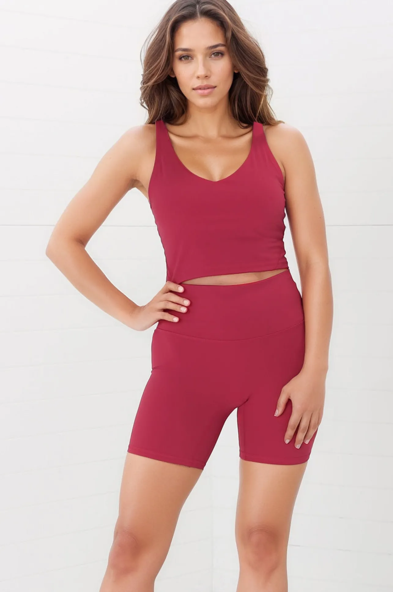 Axel Bike Shorts - Thick Highwaisted Band Bike Shorts in Magenta>Salty Crush Online