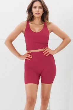 Axel Bike Shorts - Thick Highwaisted Band Bike Shorts in Magenta><noscript><img width=