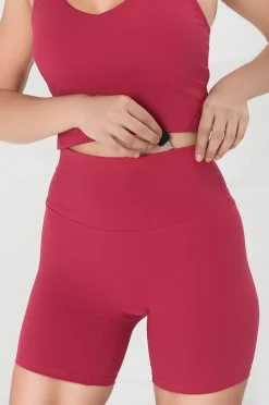 Axel Bike Shorts - Thick Highwaisted Band Bike Shorts in Magenta><noscript><img width=