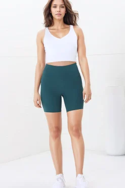 Axel Bike Shorts - Thick Highwaisted Band Bike Shorts in Teal><noscript><img width=