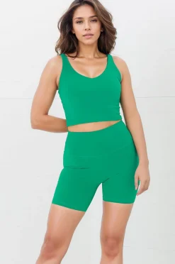 Axel Bike Shorts - Thick Highwaisted Band Bike Shorts in Verdant><noscript><img width=