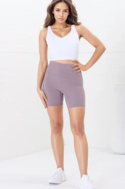 Axel Bike Shorts - Thick Highwaisted Band Bike Shorts in Mauve><noscript><img width=