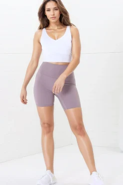 Axel Bike Shorts - Thick Highwaisted Band Bike Shorts in Mauve><noscript><img width=