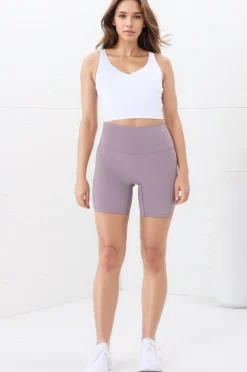 Axel Bike Shorts - Thick Highwaisted Band Bike Shorts in Mauve><noscript><img width=