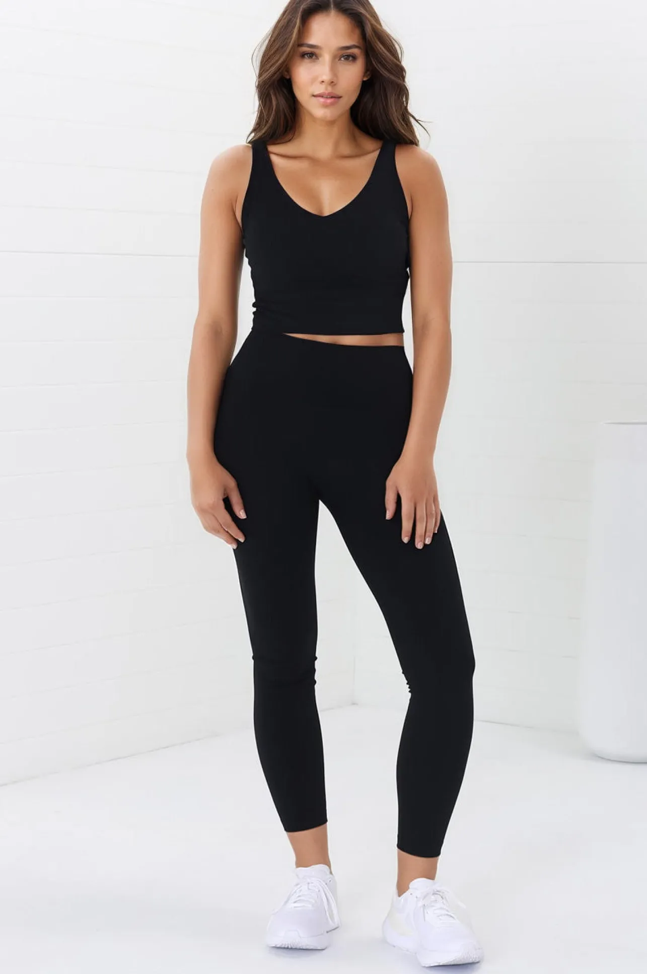 Axel Leggings - High Waisted Full Length Leggings in Black>Salty Crush Discount