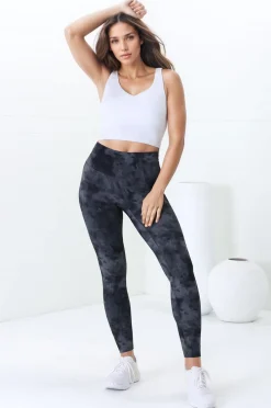 Axel Leggings - High Waisted Full Length Leggings in Grey Tie-Dye><noscript><img width=