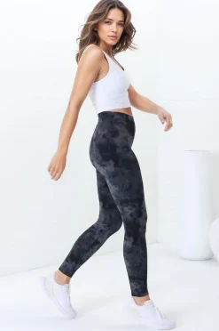 Axel Leggings - High Waisted Full Length Leggings in Grey Tie-Dye><noscript><img width=