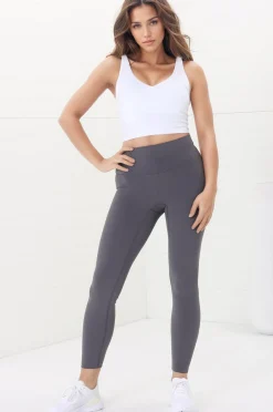 Axel Leggings - High Waisted Full Length Leggings in Dark Grey>Salty Crush Clearance