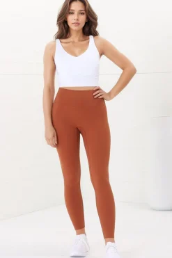 Axel Leggings - High Waisted Full Length Leggings in Tan>Salty Crush Online