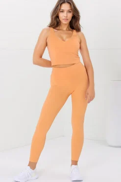Axel Leggings - High Waisted Full Length Leggings in Boston Orange>Salty Crush Outlet