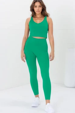 Axel Leggings - High Waisted Full Length Leggings in Verdant>Salty Crush Discount