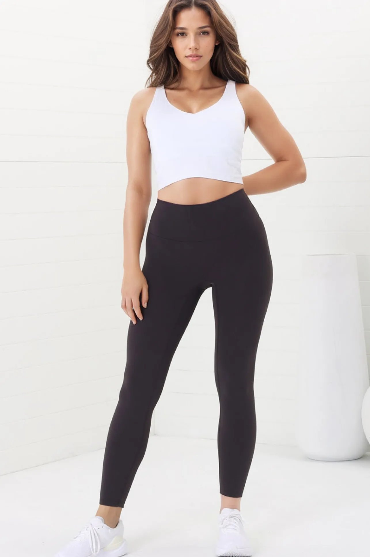 Axel Leggings - High Waisted Full Length Leggings in Dark Carbon Ash>Salty Crush