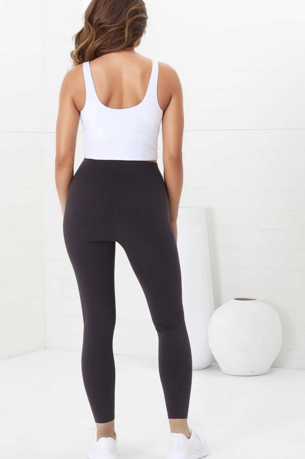 Axel Leggings - High Waisted Full Length Leggings in Dark Carbon Ash>Salty Crush