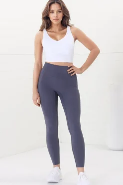 Axel Leggings - High Waisted Full Length Leggings in Lilac Grey>Salty Crush Discount