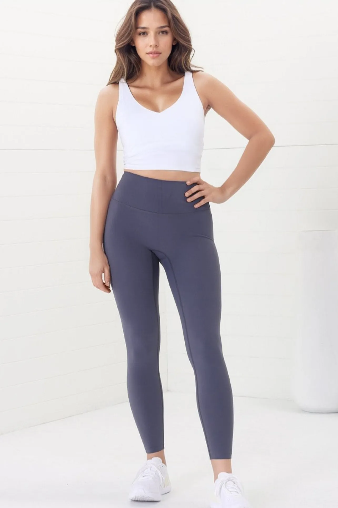 Axel Leggings - High Waisted Full Length Leggings in Lilac Grey>Salty Crush Discount