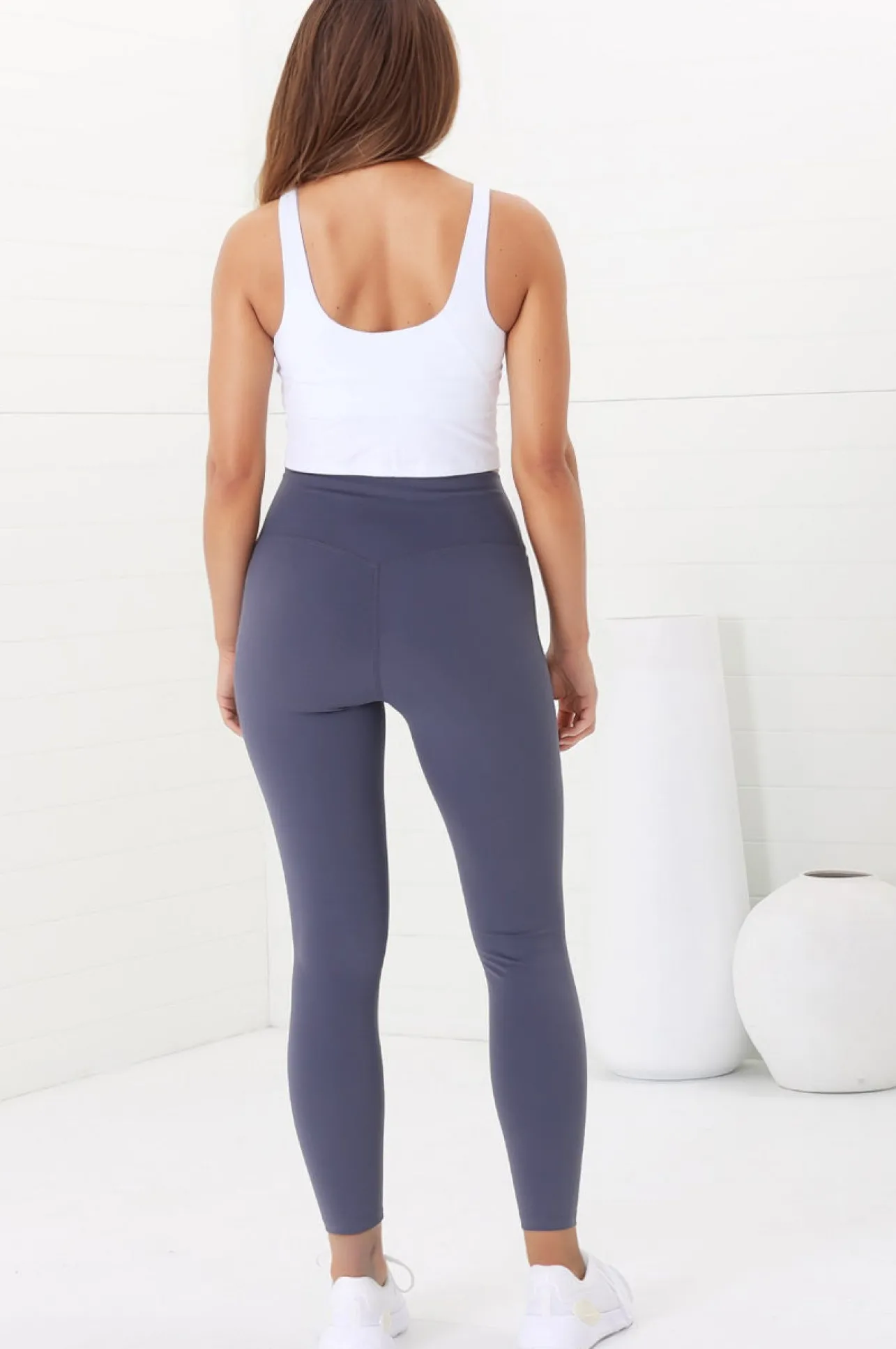 Axel Leggings - High Waisted Full Length Leggings in Lilac Grey>Salty Crush Discount