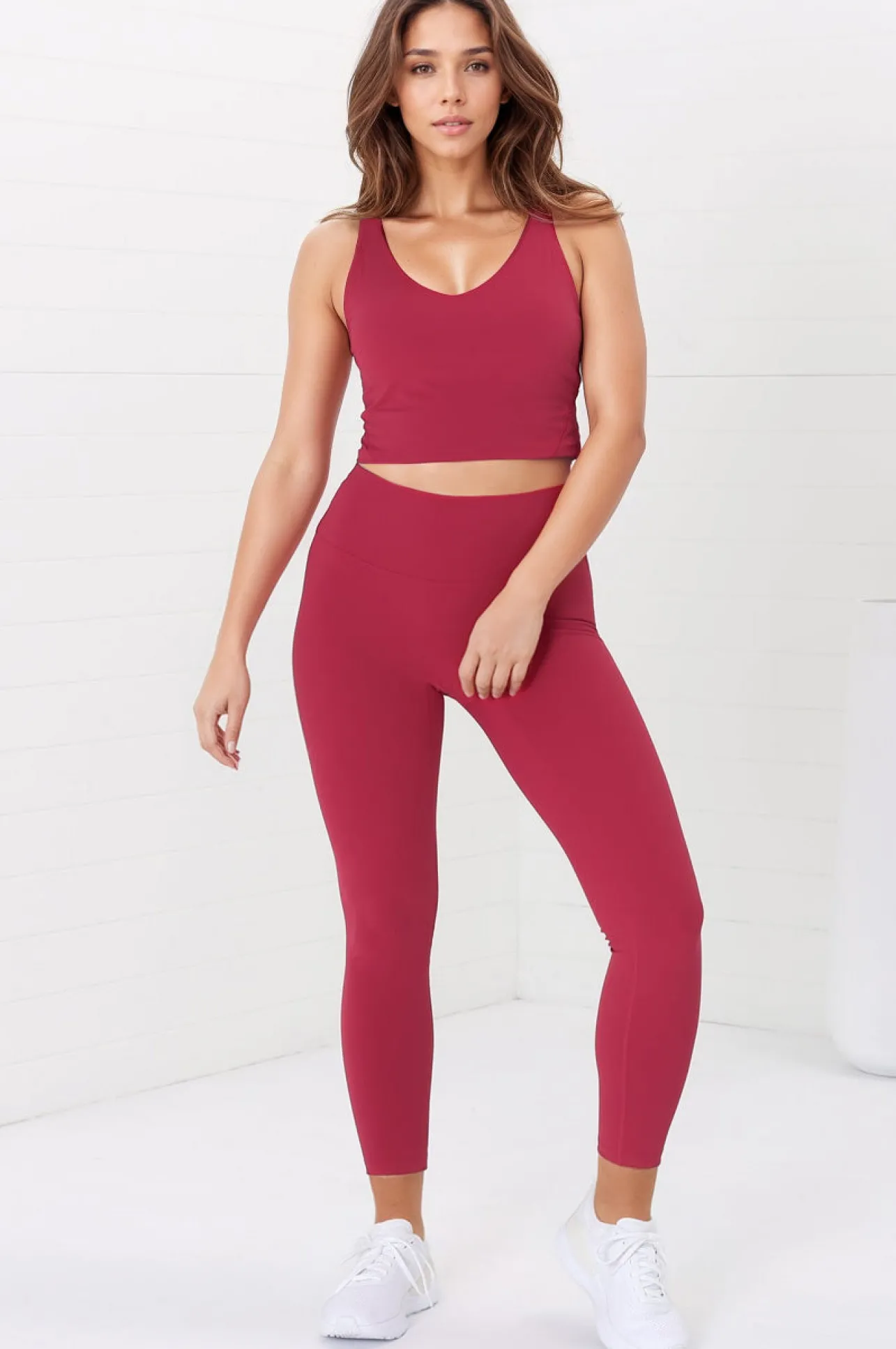 Axel Leggings - High Waisted Full Length Leggings in Magenta>Salty Crush Discount