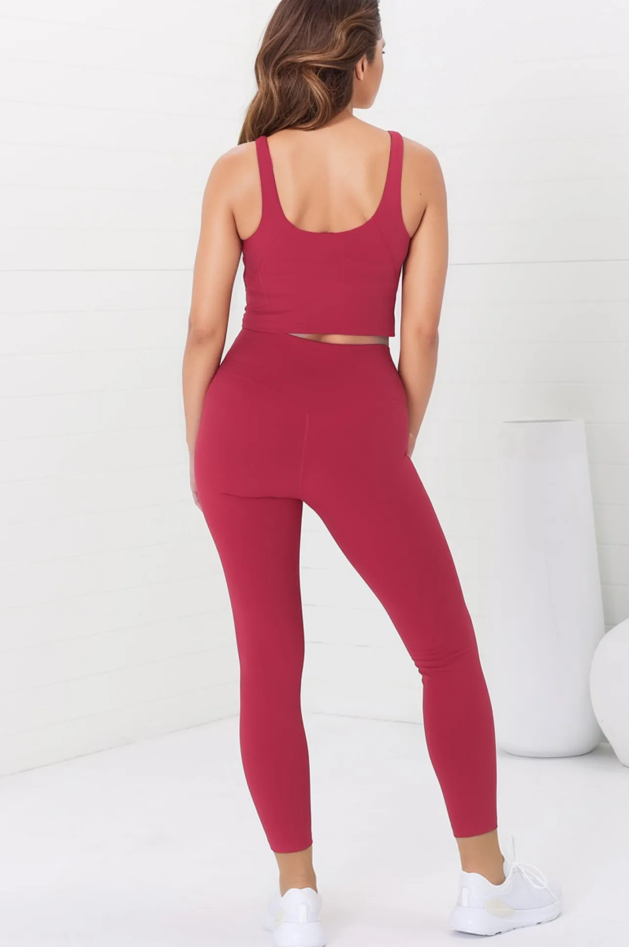 Axel Leggings - High Waisted Full Length Leggings in Magenta>Salty Crush Discount