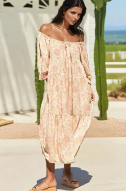 Blossom Maxi Dress - Round Neckline with in Tigerlily Print><noscript><img width=