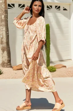 Blossom Maxi Dress - Round Neckline with in Tigerlily Print><noscript><img width=