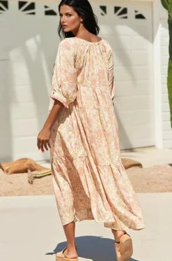 Blossom Maxi Dress - Round Neckline with in Tigerlily Print><noscript><img width=