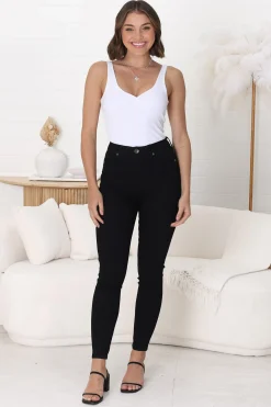 Bob Jeans - High Waist Stretch Skinny Leg Jeans in Black><noscript><img width=