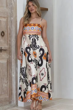 Bonita Maxi Dress - Spaghetti Strap Sun Dress in Belrae Print>Salty Crush Sale