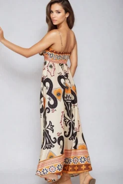 Bonita Maxi Dress - Spaghetti Strap Sun Dress in Belrae Print><noscript><img width=