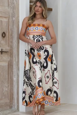 Bonita Maxi Dress - Spaghetti Strap Sun Dress in Belrae Print><noscript><img width=