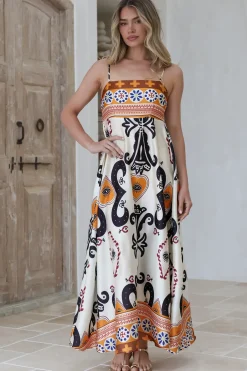 Bonita Maxi Dress - Spaghetti Strap Sun Dress in Belrae Print><noscript><img width=
