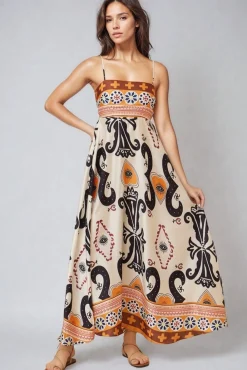 Bonita Maxi Dress - Spaghetti Strap Sun Dress in Belrae Print><noscript><img width=