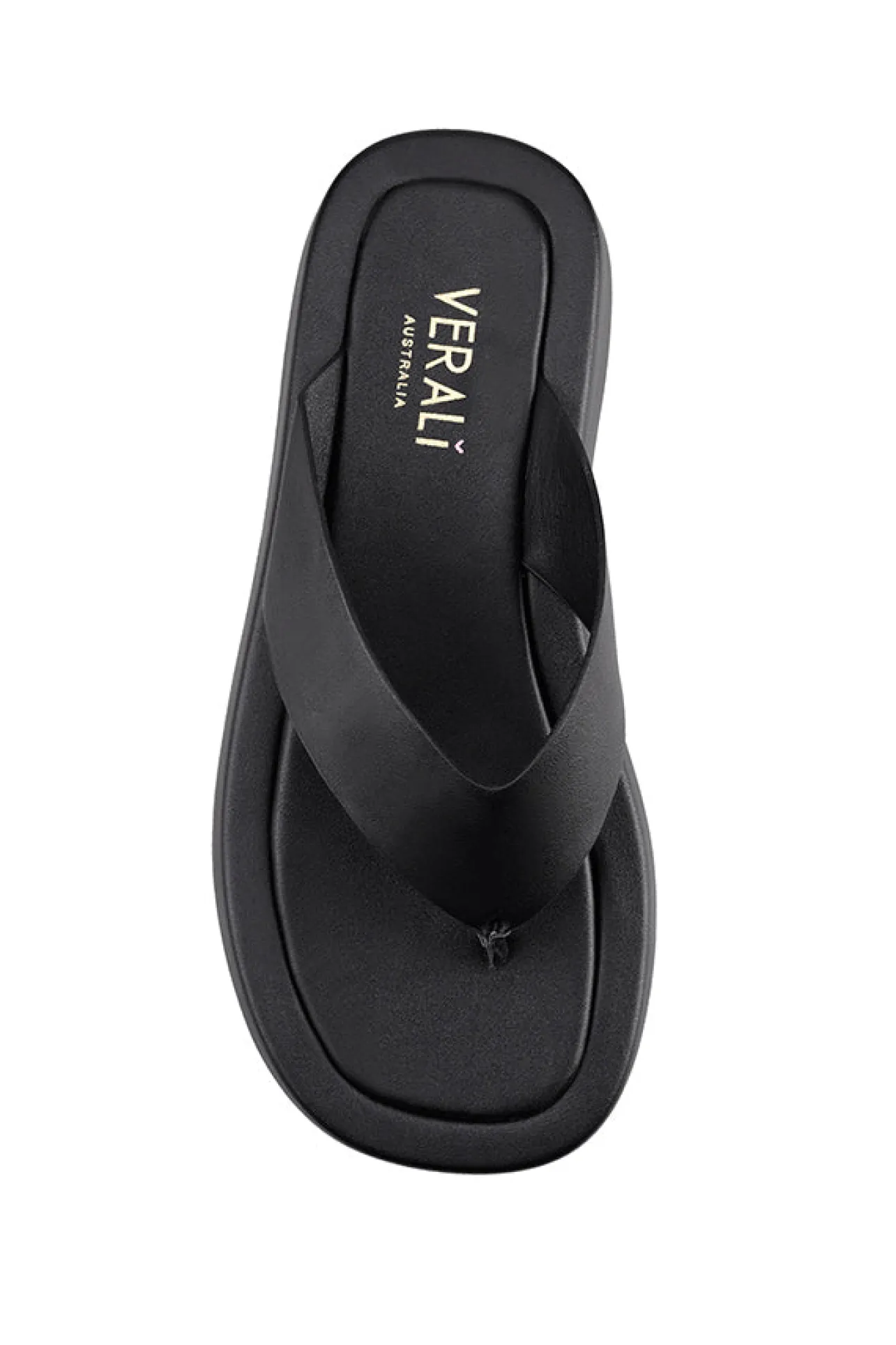 Bouncer II Flatform Thongs - Black Smooth>Verali Clearance