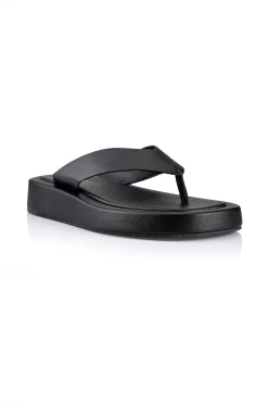 Bouncer II Flatform Thongs - Black Smooth><noscript><img width=