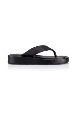 Bouncer II Flatform Thongs - Black Smooth><noscript><img width=
