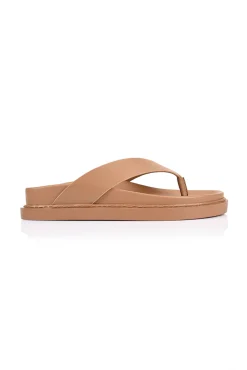 Bridget Foodbed Slides - Dark Camel Tan><noscript><img width=
