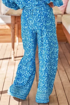 Brooks Pants - Relaxed Drawstring Wide Leg Pants in Letty Print><noscript><img width=