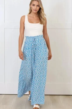 Charli Pants - Paper Bag High Waisted Wide Leg Pants in Dory Print><noscript><img width=