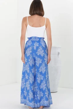 Charli Pants - Paper Bag High Waisted Wide Leg Pants in Bridgette Print><noscript><img width=